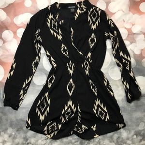 Black with Print Romper